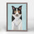 Border Collie - Sky Blue Mini Framed Canvas-Mini Framed Canvas-Jack and Jill Boutique