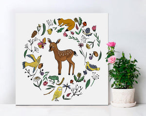 Botanic Wreath - Deer Wall Art-Wall Art-Jack and Jill Boutique