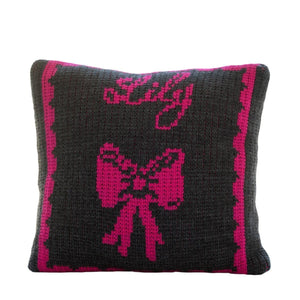 Bow & Name Personalized Pillow-Pillow-Jack and Jill Boutique