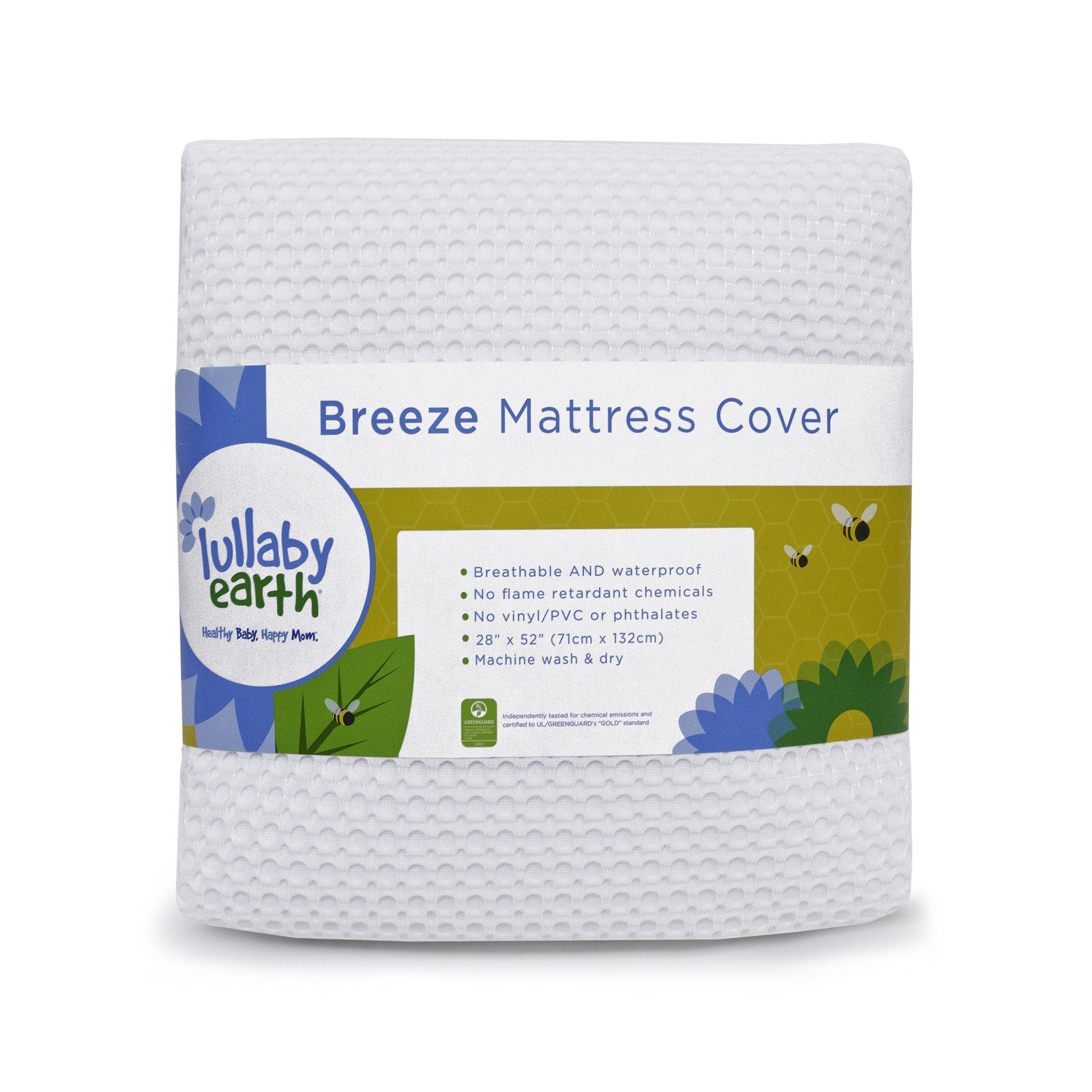 Lullaby Earth White Breeze Breathable Waterproof Crib Mattress Pad
