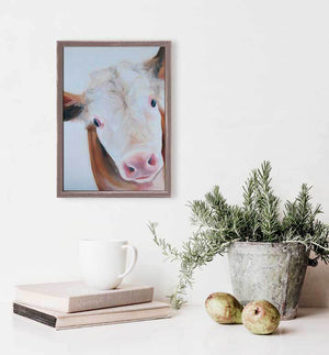 Brown Cow - Mini Framed Canvas-Mini Framed Canvas-Jack and Jill Boutique