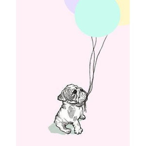 Bulldog and Balloon | Canvas Wall Art-Canvas Wall Art-Jack and Jill Boutique
