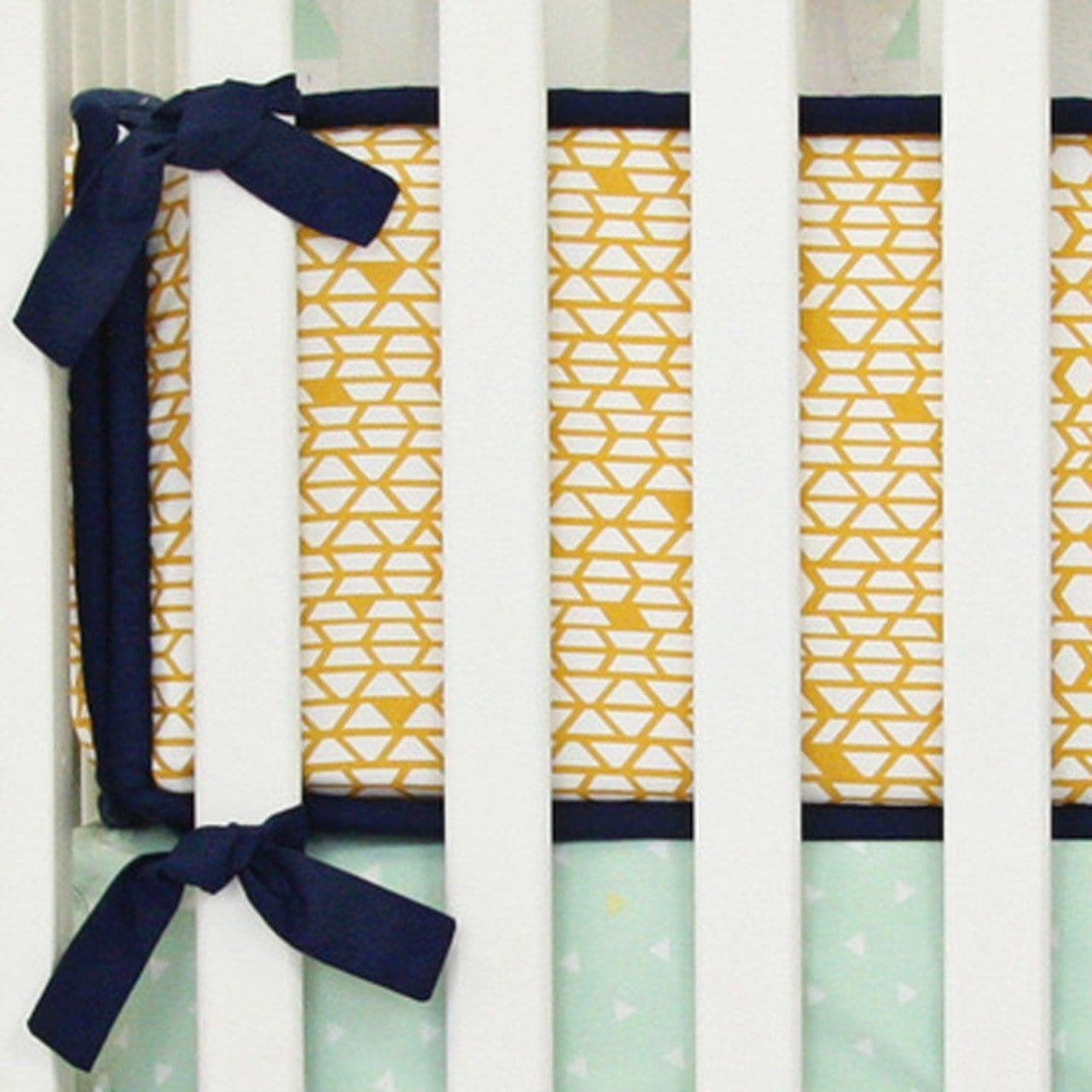 Bumpers | Gold and Mint Aztec-Bumper-Jack and Jill Boutique