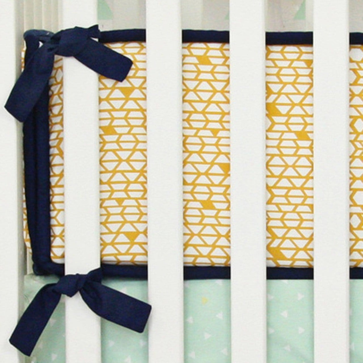 Bumpers | Gold and Mint Aztec-Bumper-Jack and Jill Boutique