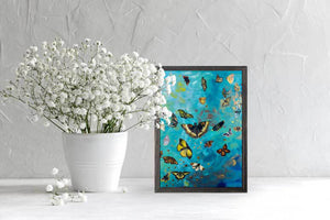 Bunch of Butterflies - Mini Framed Canvas-Mini Framed Canvas-Jack and Jill Boutique