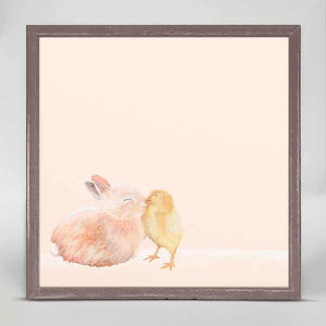 Bunny And Chick Friends - Mini Framed Canvas-Mini Framed Canvas-Jack and Jill Boutique