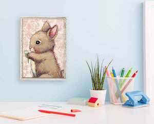 Bunny And Clover - Mini Framed Canvas-Mini Framed Canvas-Jack and Jill Boutique