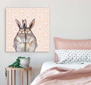 Bunny Friends On Bohemian Pattern Wall Art-Wall Art-Jack and Jill Boutique