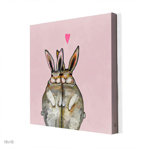 Bunny Friends - Pale Pink Wall Art-Wall Art-Jack and Jill Boutique
