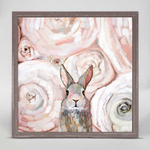Bunny Of Roses - Mini Framed Canvas-Mini Framed Canvas-Jack and Jill Boutique