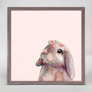 Bunny With Flower Crown - Mini Framed Canvas-Mini Framed Canvas-Jack and Jill Boutique
