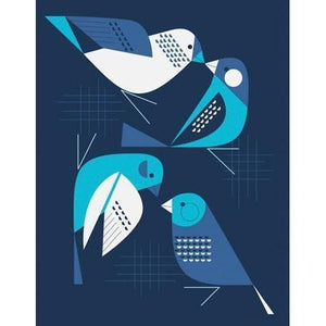 Bye Blue Finches | Canvas Wall Art-Canvas Wall Art-Jack and Jill Boutique