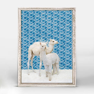 Camel and Llama on Blue - Mini Framed Canvas-Mini Framed Canvas-Jack and Jill Boutique