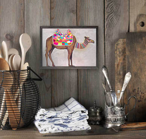 Camel With Ribbons & Lace - Mini Framed Canvas-Mini Framed Canvas-Jack and Jill Boutique