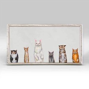 Cats Cats Cats - Gray Mini Framed Canvas-Mini Framed Canvas-Jack and Jill Boutique