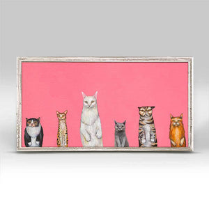 Cats Cats Cats - Pink Mini Framed Canvas-Mini Framed Canvas-Jack and Jill Boutique