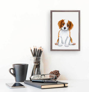 Cavalier Pup Portrait - Mini Framed Canvas-Mini Framed Canvas-Jack and Jill Boutique