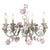 Eleanor 5 Light Chandelier - Leaf & Flower - Pink & Green-Chandeliers-Jack and Jill Boutique