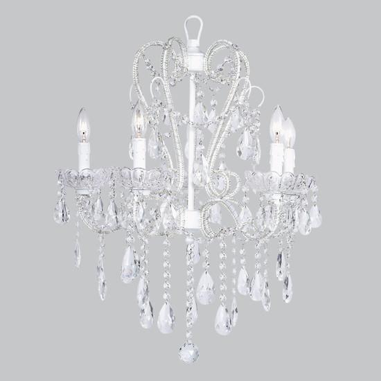 Melissa 5 Light Chandelier in Whimsical White-Chandeliers-Jack and Jill Boutique