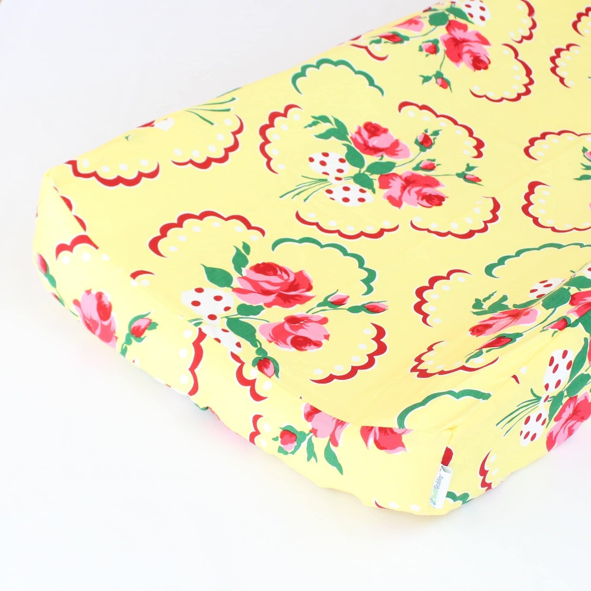 Changing Pad Cover: Emma's Yellow and Pink Floral | Bold Bedding-Changing Pad Cover-Default-Jack and Jill Boutique