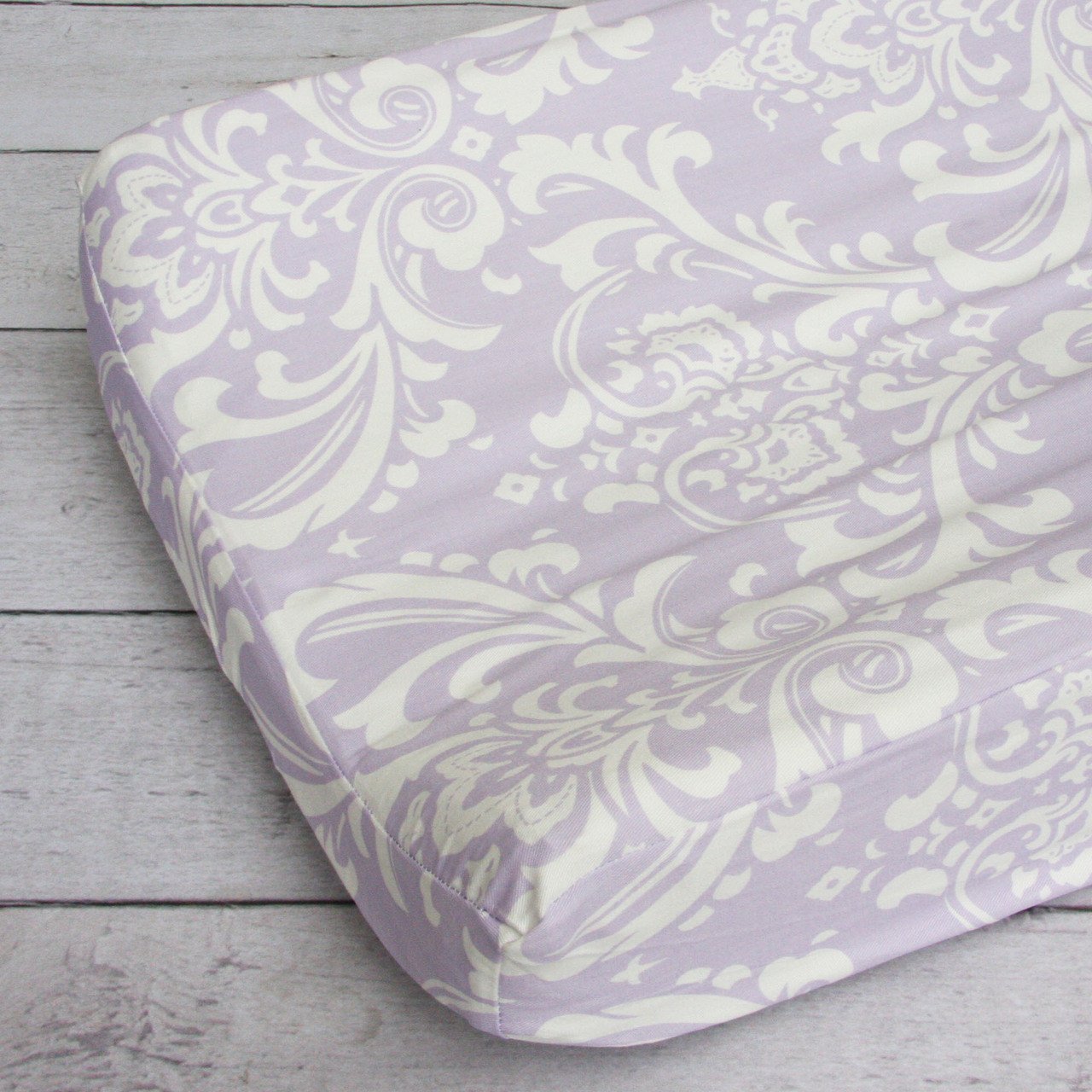 Changing Pad Cover | Lavender Sweet Lace Damask-Changing Pad Cover-Jack and Jill Boutique