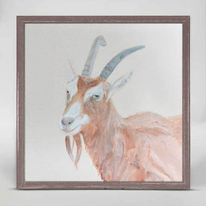 Cheerful Goat Portrait - Mini Framed Canvas-Mini Framed Canvas-Jack and Jill Boutique