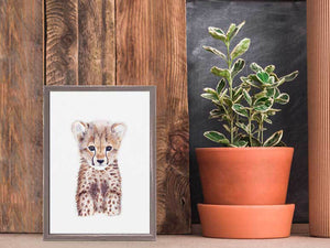 Cheetah Cub Portrait - Mini Framed Canvas-Mini Framed Canvas-Jack and Jill Boutique