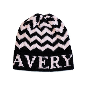 Chevron Personalized Knit Hat-Hats-Large-Regular-Jack and Jill Boutique