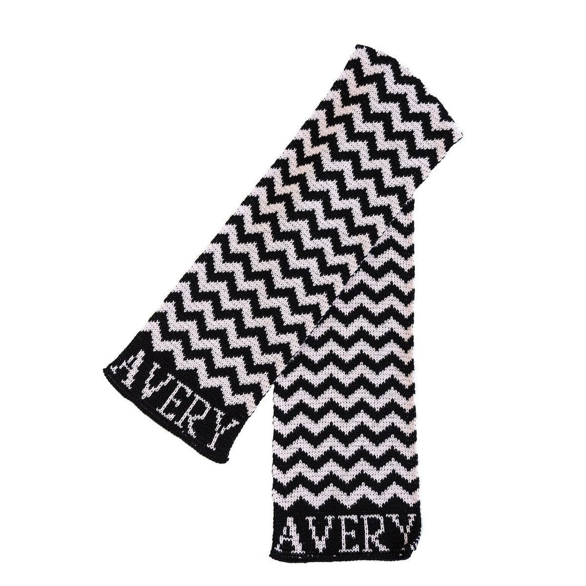 Chevron Personalized Knit Scarf-Scarves-Jack and Jill Boutique