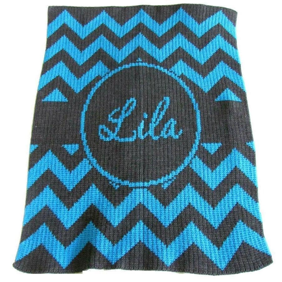 Chevron with Banner Personalized Stroller Blanket or Baby Blanket-Blankets-Jack and Jill Boutique