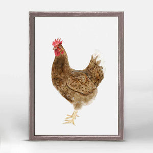 Chicken Portrait - Mini Framed Canvas-Mini Framed Canvas-Jack and Jill Boutique