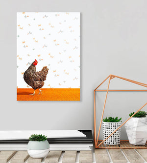 Chicken With Butterflies Wall Art-Wall Art-Jack and Jill Boutique
