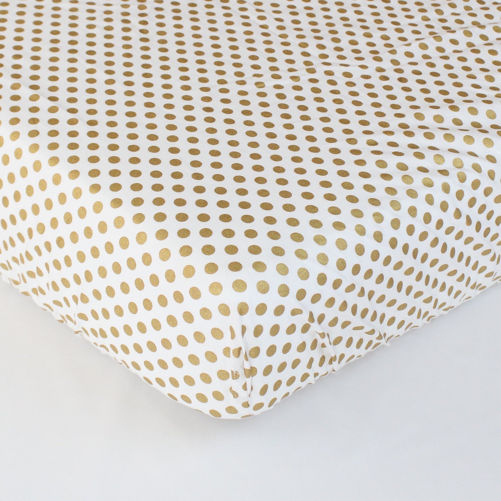 Chrissy's Girl Baby Bedding - Metallic Gold Dots with White to Mint Ombre Waterfall Ruffle Skirt-Crib Bedding Set-Jack and Jill Boutique