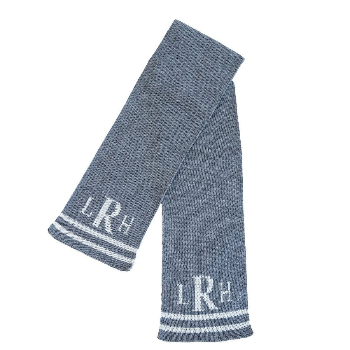 Classic Monogram & Stripes Personalized Knit Scarf-Scarves-Jack and Jill Boutique