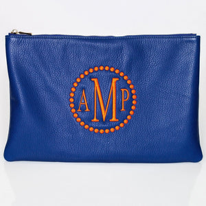 Cobalt Monogrammed Personalized Clutch-Bag-Jack and Jill Boutique