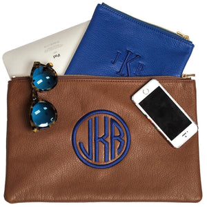 Cobalt Monogrammed Personalized Clutch-Bag-Jack and Jill Boutique