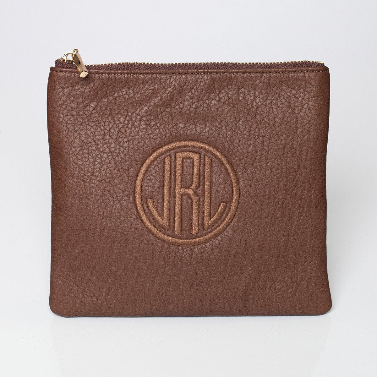 Cognac Personalized Makeup Bag-Bag-Jack and Jill Boutique