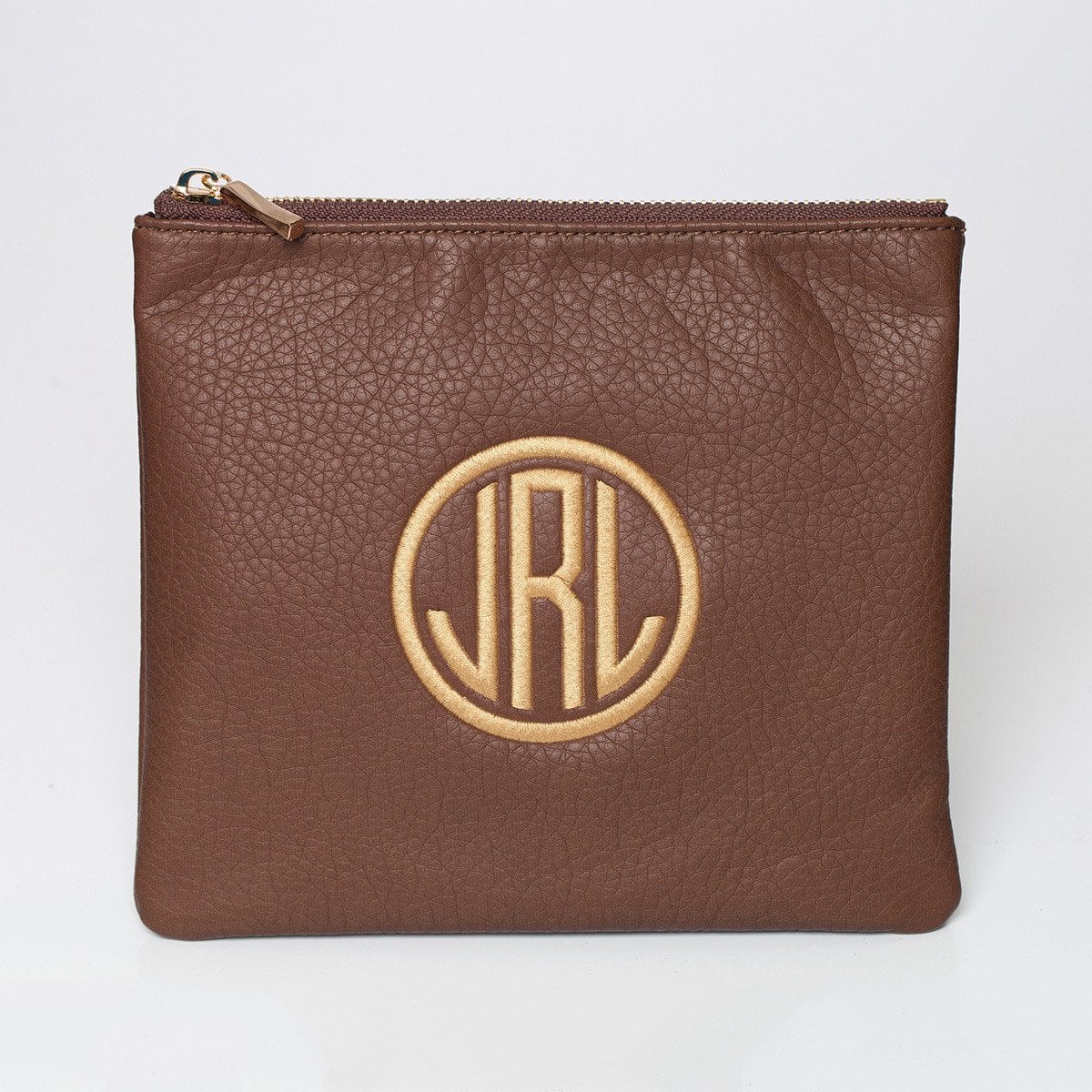 Cognac Personalized Makeup Bag-Bag-Jack and Jill Boutique