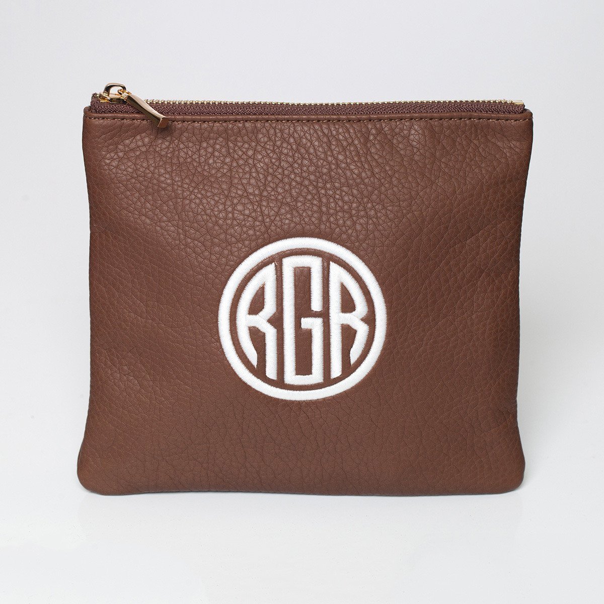 Cognac Personalized Makeup Bag-Bag-Jack and Jill Boutique