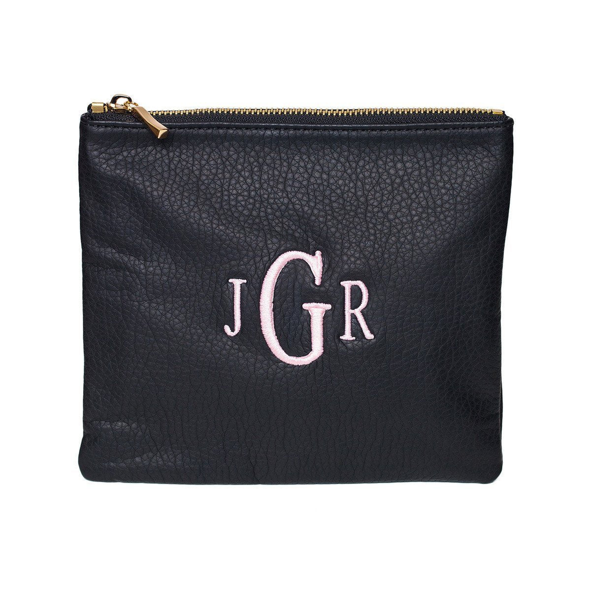 Cognac Personalized Makeup Bag-Bag-Jack and Jill Boutique