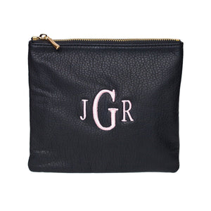 Cognac Personalized Makeup Bag-Bag-Default-Jack and Jill Boutique