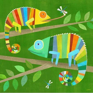 Colorful Chameleons | Canvas Wall Art-Canvas Wall Art-Jack and Jill Boutique