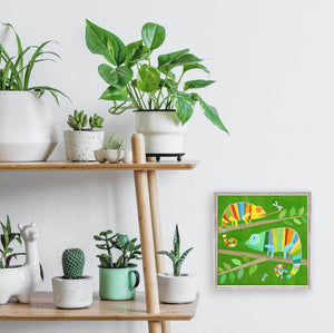 Colorful Chameleons - Mini Framed Canvas-Mini Framed Canvas-Jack and Jill Boutique