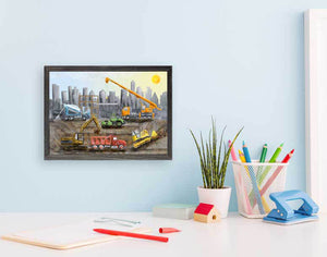 Construction Site - Mini Framed Canvas-Mini Framed Canvas-Jack and Jill Boutique