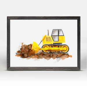 Construction Vehicles - Bulldozer Mini Framed Canvas-Mini Framed Canvas-Jack and Jill Boutique