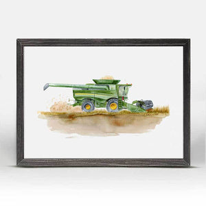 Construction Vehicles - Combine Harvester Mini Framed Canvas-Mini Framed Canvas-Jack and Jill Boutique