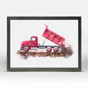 Construction Vehicles - Dump Truck Mini Framed Canvas-Mini Framed Canvas-Jack and Jill Boutique