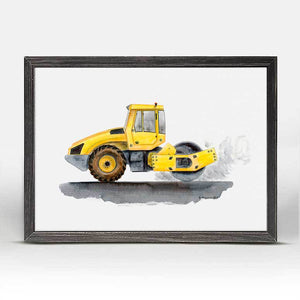 Construction Vehicles - Steam Roller Mini Framed Canvas-Mini Framed Canvas-Jack and Jill Boutique