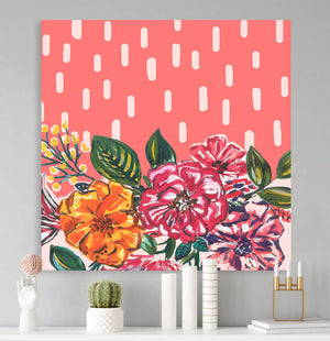 Coral Floral Wall Art-Wall Art-Jack and Jill Boutique