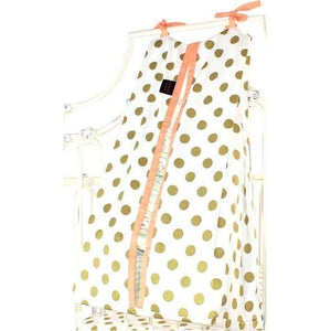 Coral Sunset, Papaya and Gold Dots Ruffle Baby Bedding | Coral Shades and Gold Dots Crib Bedding-Crib Bedding Set-Jack and Jill Boutique